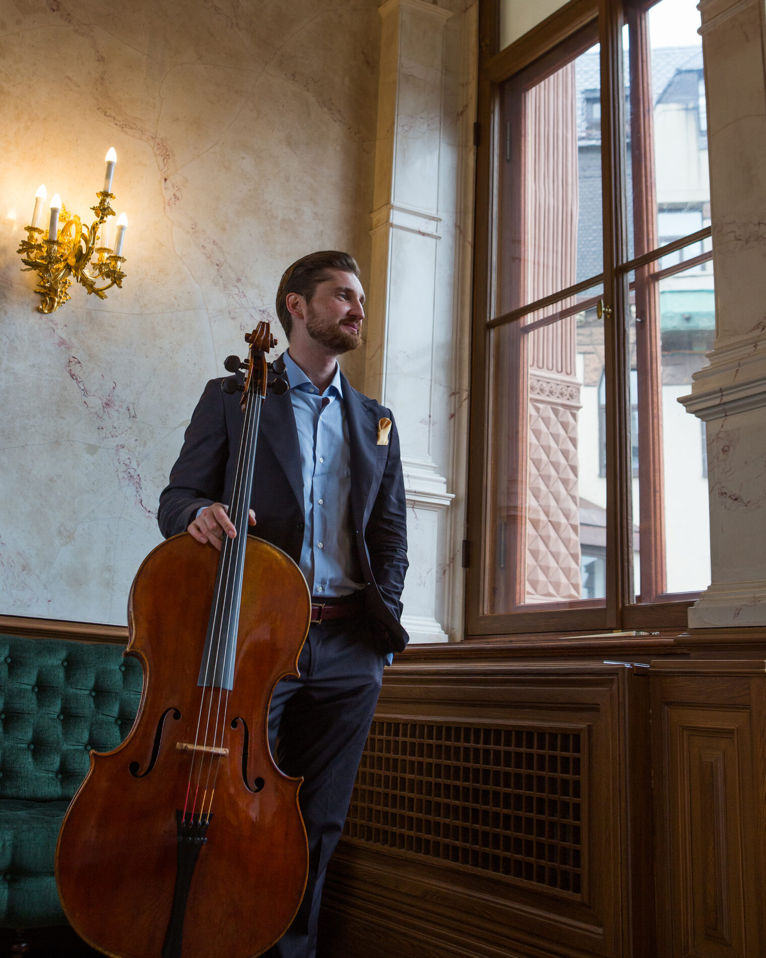 Max Beitan with his cello